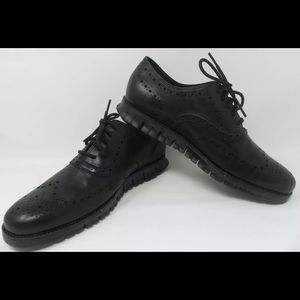 COLE HAAN ZEROGRAND WINGTIP OXFORD BLACK SHOES 10